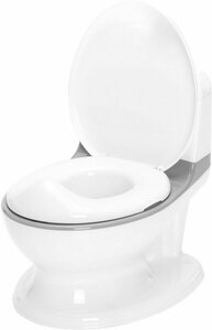 Fillikid Töpfchen Mini Toilette, weiß/grau, inkl. Sound- und Lichteffekte, Grau|weiß
