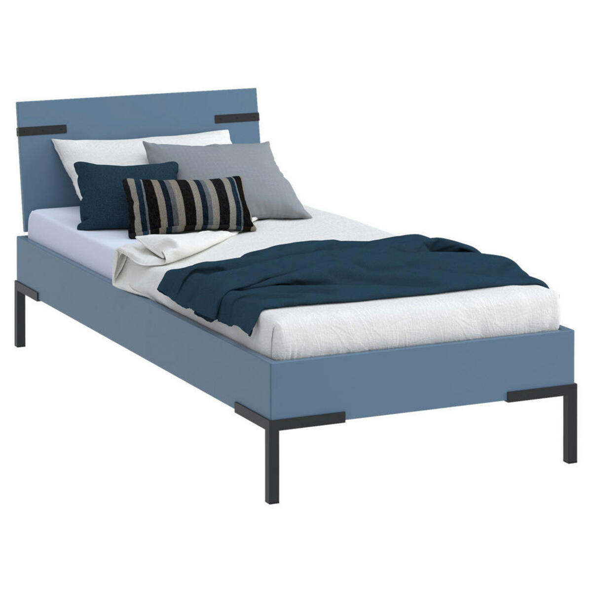 Bild 1 von Xora Bett Primolar, Blau, Metall, 90x200 cm, in verschiedenen Holzdekoren erhältlich, Größen für Lattenrost geeignet, Schlafzimmer, Betten, Einzelbetten