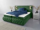 Bild 1 von Places of Style Boxspringbett Alaric, wahlweise mit und ohne Leuchten, Obermatratze Tonnentaschenfederkern, Grün|schwarz
