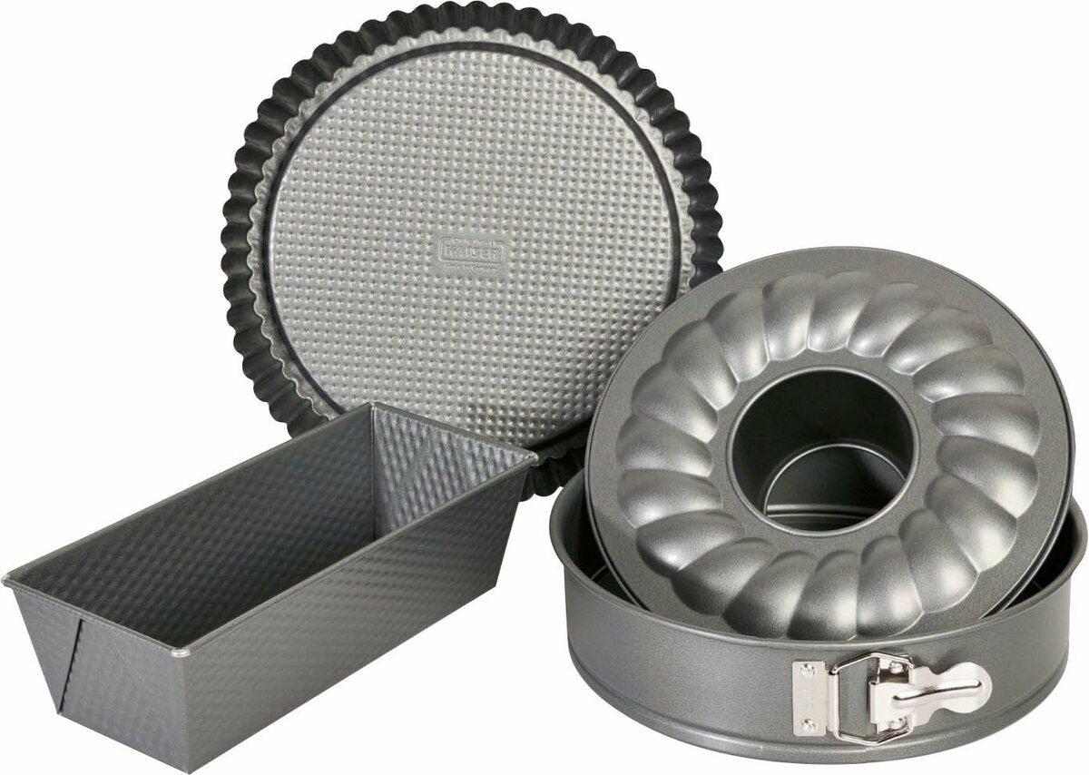 Bild 1 von Kaiser Backformen Backform Gourmet, (Set 4-tlg), antihaftbeschichtet, Made in Germany, Grau|silberfarben