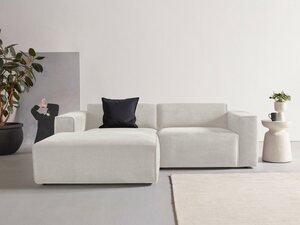 Andas Ecksofa Noord, in besonderer Optik, schöner Sitzkomfort und Keder Verarbeitung, Beige