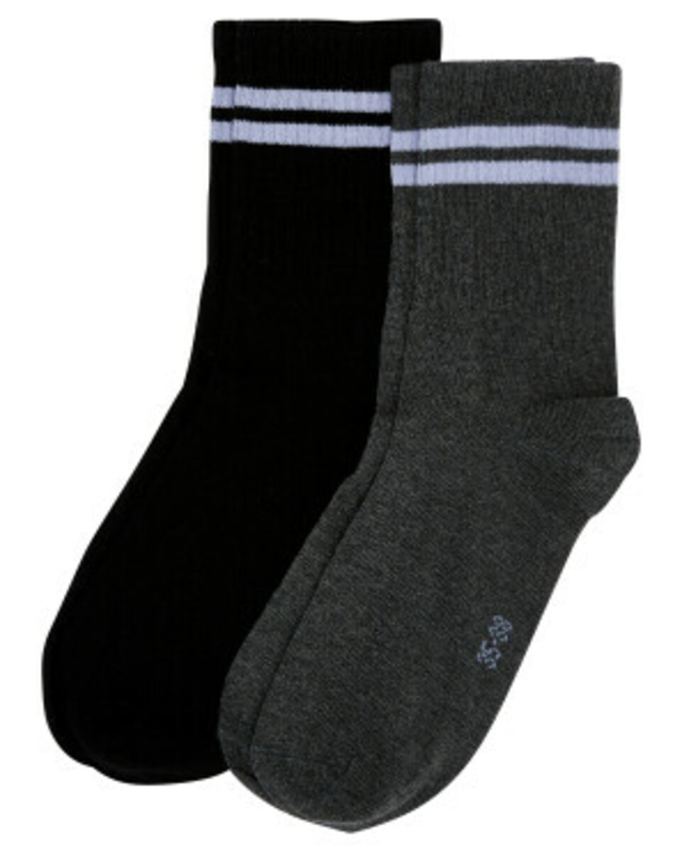 Bild 1 von Tennissocken mit Streifen
       
    2 Stück Ergeenomixx verschiedene Designs
   
      schwarz
