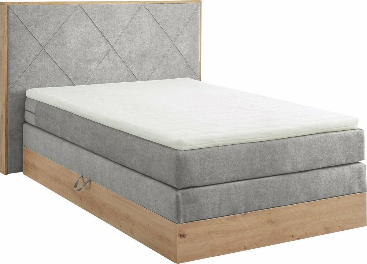 Bild 1 von ED EXCITING DESIGN Boxspringbett Bellevue, inkl. Bettkasten und Topper, Grau