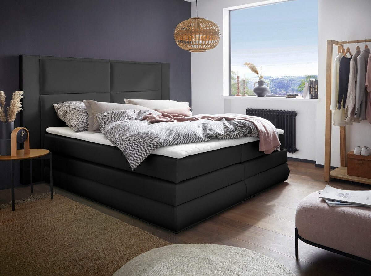 Bild 1 von COLLECTION AB Boxspringbett Copenhagen, inklusive Bettkasten, Topper, wahlweise mit LED-Beleuchtung, Schwarz