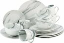 Bild 1 von CreaTable Kombiservice Geschirr-Set Marmor (16-tlg), 4 Personen, Porzellan, Service, tolle Optik, 16 Teile, für 4 Personen, Grau|weiß