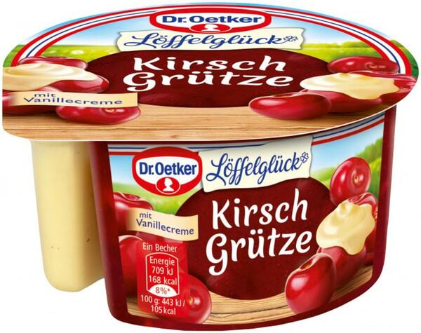 Bild 1 von Dr. Oetker Löffelglück Kirsch Grütze mit Vanillecreme