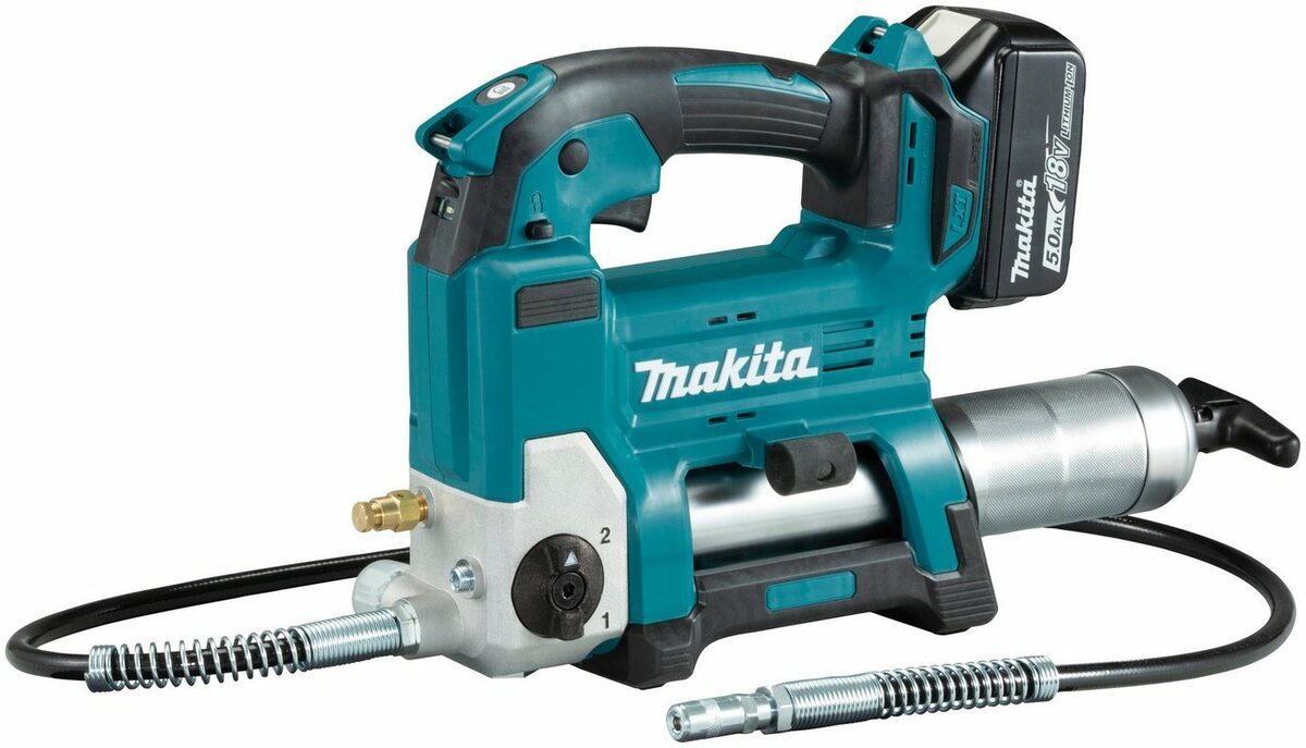 Bild 1 von Makita Akku-Kartuschenpistole Fettpresse DGP180RT, (Set), inkl. Zylinder, Akku und Ladegerät, Blau
