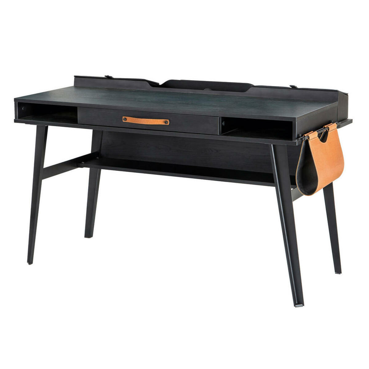 Bild 1 von Boxxx Schreibtisch, Schwarz, 1 Schubladen, rechteckig, konisch, eckig, 80x62.5 cm, Stauraum, USB-Anschlüsse, Arbeitszimmer, Schreibtische, Bürotische