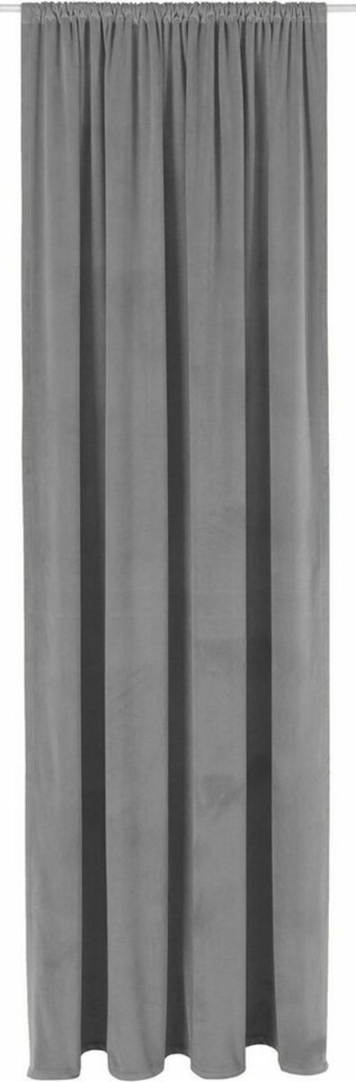 Bild 1 von Vorhang Samt Ladina, LeGer Home by Lena Gercke, Stangendurchzug (1 St), blickdicht, Polyester, blickdicht, gewebt, verschiedene Größen, 1 Stück, Grau