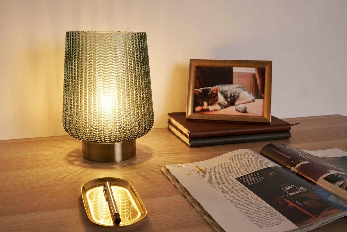 Bild 1 von Pauleen Tischleuchte Pretty Glamour, Leuchtmittel wechselbar, Batterbiebetrieben, Timerfunktion, Windlicht, Blau