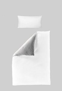 Wendebettwäsche Modern Uni in Gr. 135x200 oder 155x220 cm, BIERBAUM, Renforcé, 2 teilig, Bettwäsche aus Baumwolle, moderne Bettwäsche mit Wendeoptik, Weiß