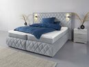 Bild 1 von Places of Style Boxspringbett Alaric, wahlweise mit und ohne Leuchten, Obermatratze Tonnentaschenfederkern, Grau|silberfarben