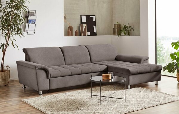 Bild 1 von DOMO collection Ecksofa Franzi, wahlweise mit Kopfteilverstellung (dann Tiefe: 170 cm), Grau