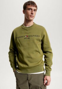 Tommy Hilfiger Sweatshirt TOMMY LOGO SWEATSHIRT mit klassischem Rundhalsausschnitt, Grün