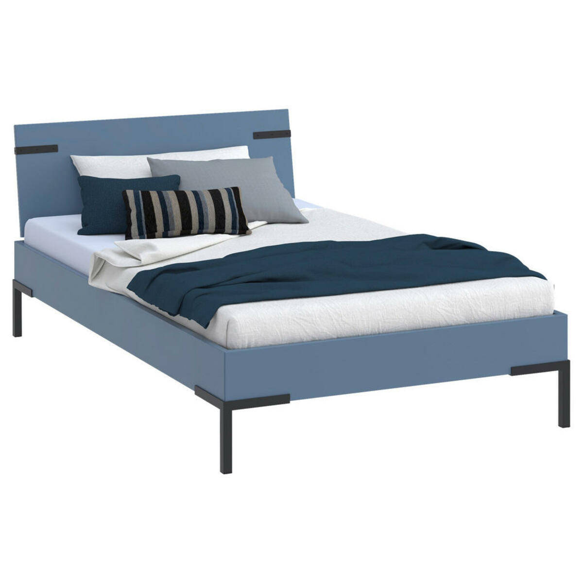 Bild 1 von Xora Bett Primolar, Blau, Metall, 120x200 cm, in verschiedenen Holzdekoren erhältlich, Größen für Lattenrost geeignet, Schlafzimmer, Betten, Futonbetten