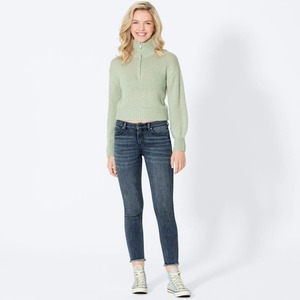 Damen-Jeans mit offener Saumkante