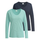 Bild 1 von 2 Damen Langarmshirts im Basic-Style DUNKELBLAU / MINT