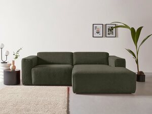 Andas Ecksofa Noord, in besonderer Optik, schöner Sitzkomfort und Keder Verarbeitung, Grün