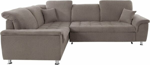 Bild 1 von DOMO collection Ecksofa Franzi, wahlweise mit Kopfteilverstellung (dann Breite: 275 cm), Grau