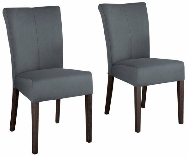 Bild 1 von Home affaire Stuhl Queen (Set, 2 St), Beine aus massiver Buche, wengefarben lackiert, Grau