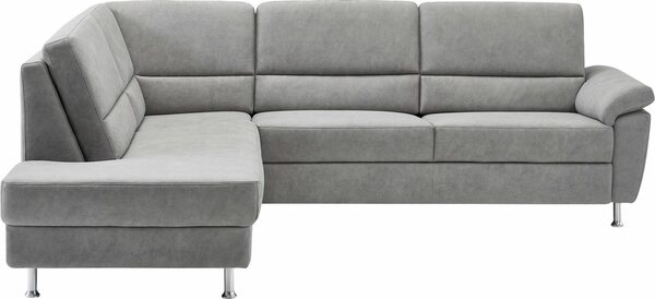 Bild 1 von CALIZZA INTERIORS Ecksofa Onyx, Ottomane links oder rechts, wahlweise mit Bettfunktion, Breite 257 cm, Grau|silberfarben