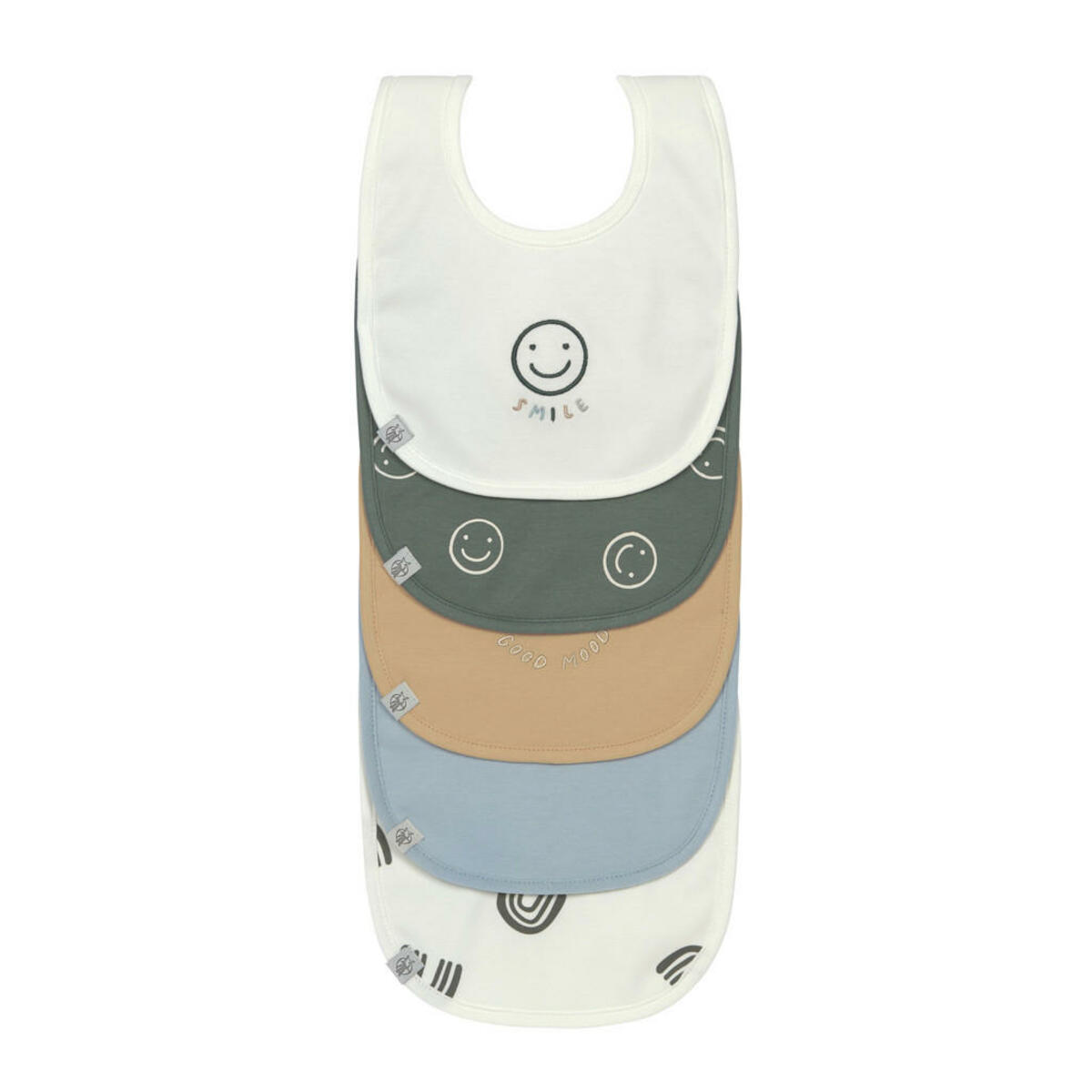 Bild 1 von Lässig Lätzchen Tiny Smile, Mehrfarbig, Textil, 0.4x29 cm, innenliegende Nässeschutzfolie, Babybekleidung, Lätzchen