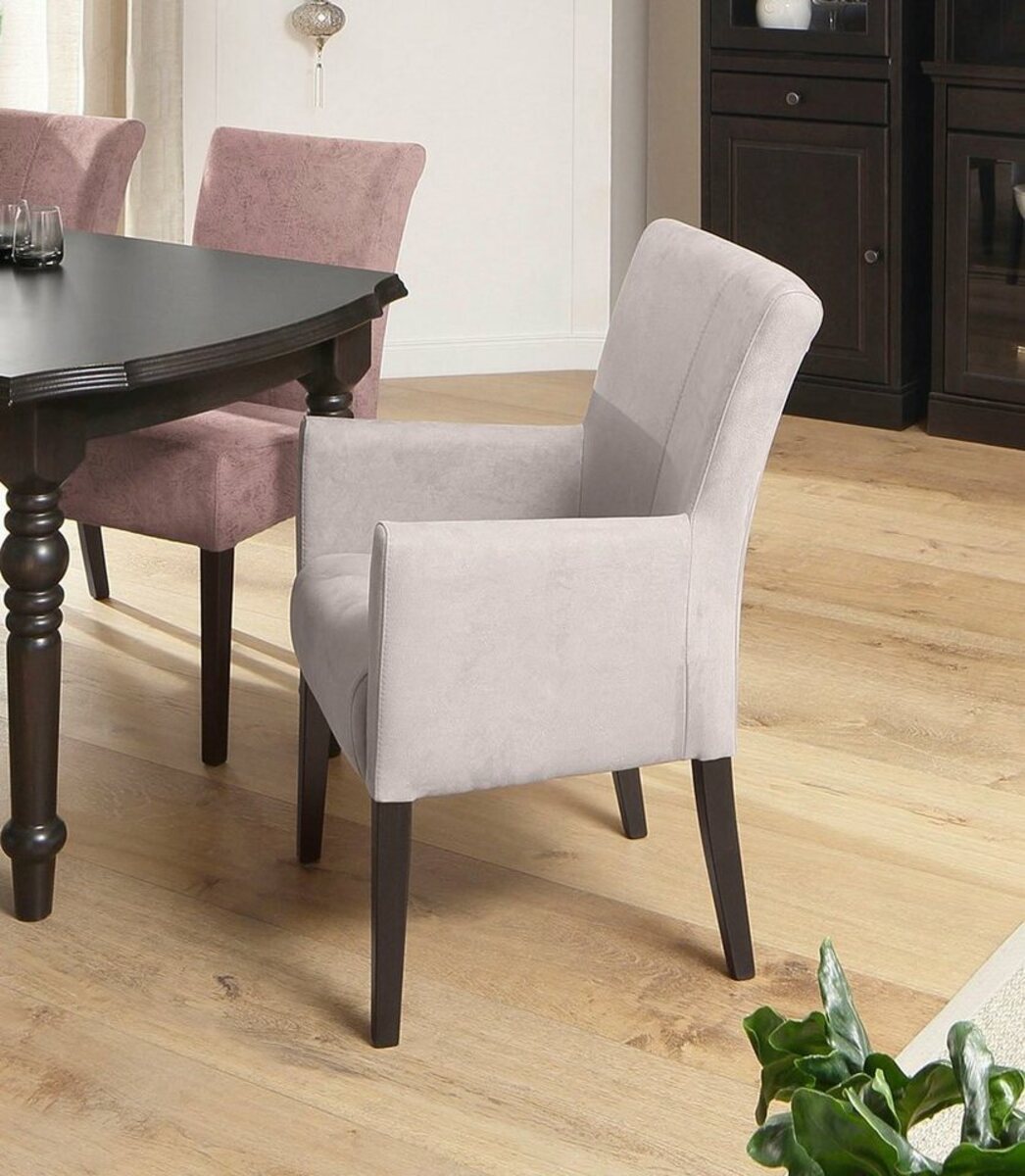 Bild 1 von Home affaire Stuhl Queen (Set, 6 St), Beine aus massiver Buche, wengefarben lackiert, Rosa