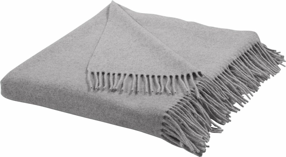 Bild 1 von Plaid Mila, Guido Maria Kretschmer Home&Living, aus 100% Schurwolle, Kuscheldecke, Silberfarben