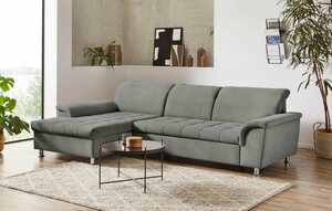 DOMO collection Ecksofa Franzi, wahlweise mit Kopfteilverstellung (dann Tiefe: 170 cm), Braun