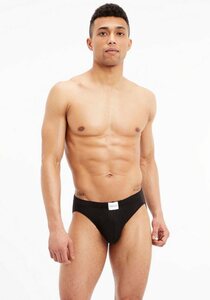Calvin Klein Underwear Slip mit Logobadge vorn am Bund, Schwarz