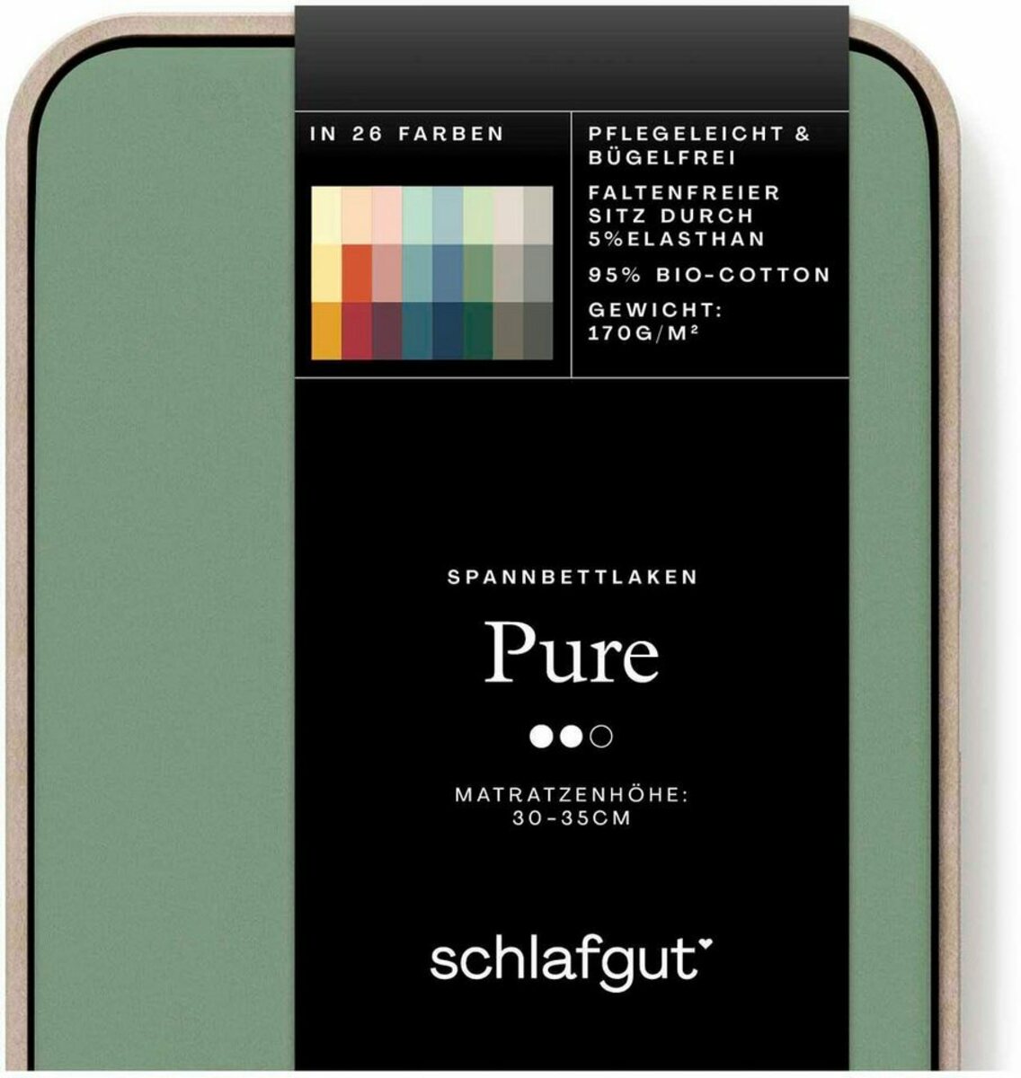 Bild 1 von Spannbettlaken PURE in Gr 90x200, 140x200 oder 180x200 cm, Bio-Baumwolle mit Elasthan, Schlafgut, Jersey, Gummizug: rundum, (1 Stück), Bettlaken für Matratzen bis 30 cm Höhe, dehnbar, blickdicht,