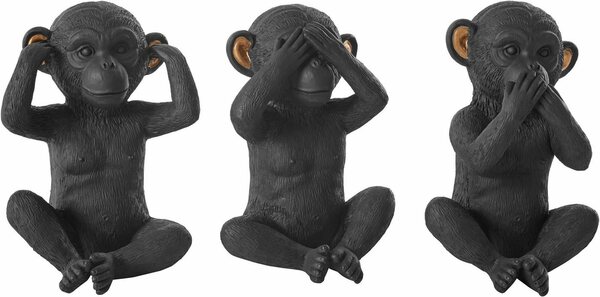 Bild 1 von Leonique Dekofigur Affen (3er-Set), Schwarz