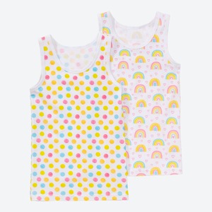 Mädchen-Unterhemd mit Regenbogen-Muster, 2er-Pack