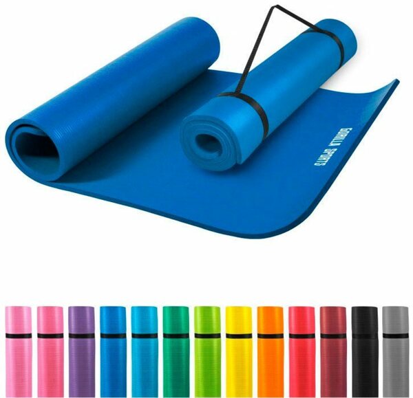 Bild 1 von GORILLA SPORTS Yogamatte Schwarz 190 x 100 x 1,5 cm, Blau