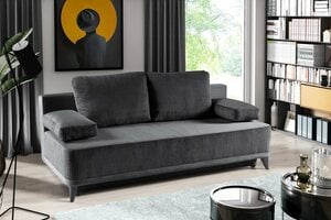 WERK2 Schlafsofa Rosso, 2-Sitzer Sofa und Schlafcouch mit Federkern & Bettkasten, Schwarz