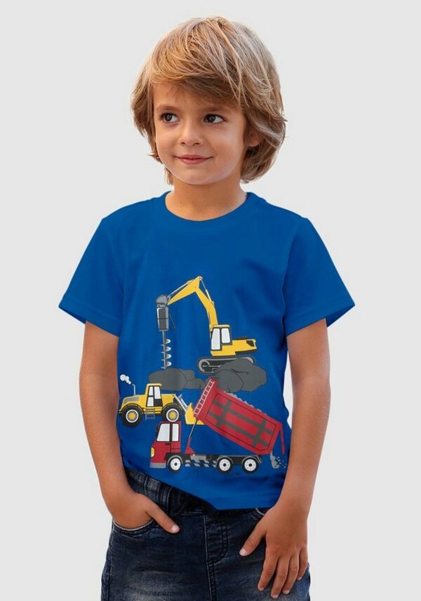 Bild 1 von KIDSWORLD T-Shirt BAUMASCHINEN Spruch, Blau