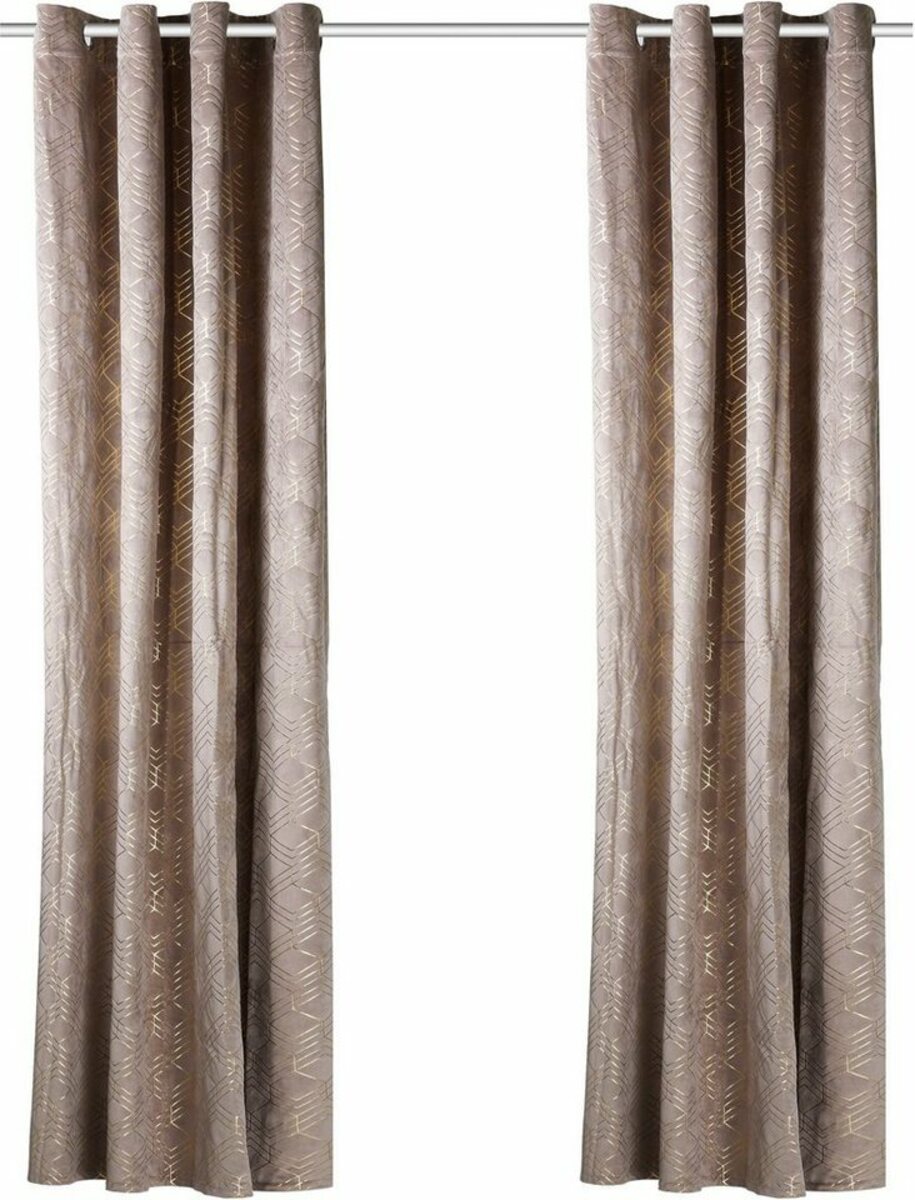 Bild 1 von Vorhang Velvet Foil, my home, Ösen (2 St), blickdicht, Samt, Beige