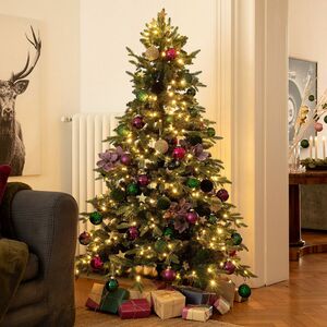 LUMIDA Xmas Weihnachtsbaum warmweiß/multicolor inkl. Holzfuß & FB Größenauswahl