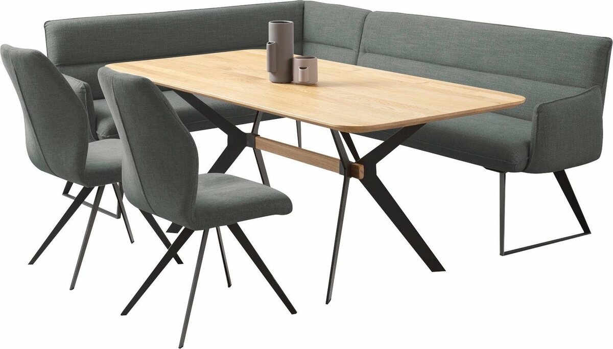 Bild 1 von Home affaire Eckbankgruppe Preston, (4-tlg), Moderne und bequeme Eckbankgruppe, Grau