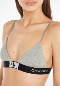 Calvin Klein Underwear Bralette-BH UNLINED TRIANGLE mit klassischem CK-Logobund, Grau