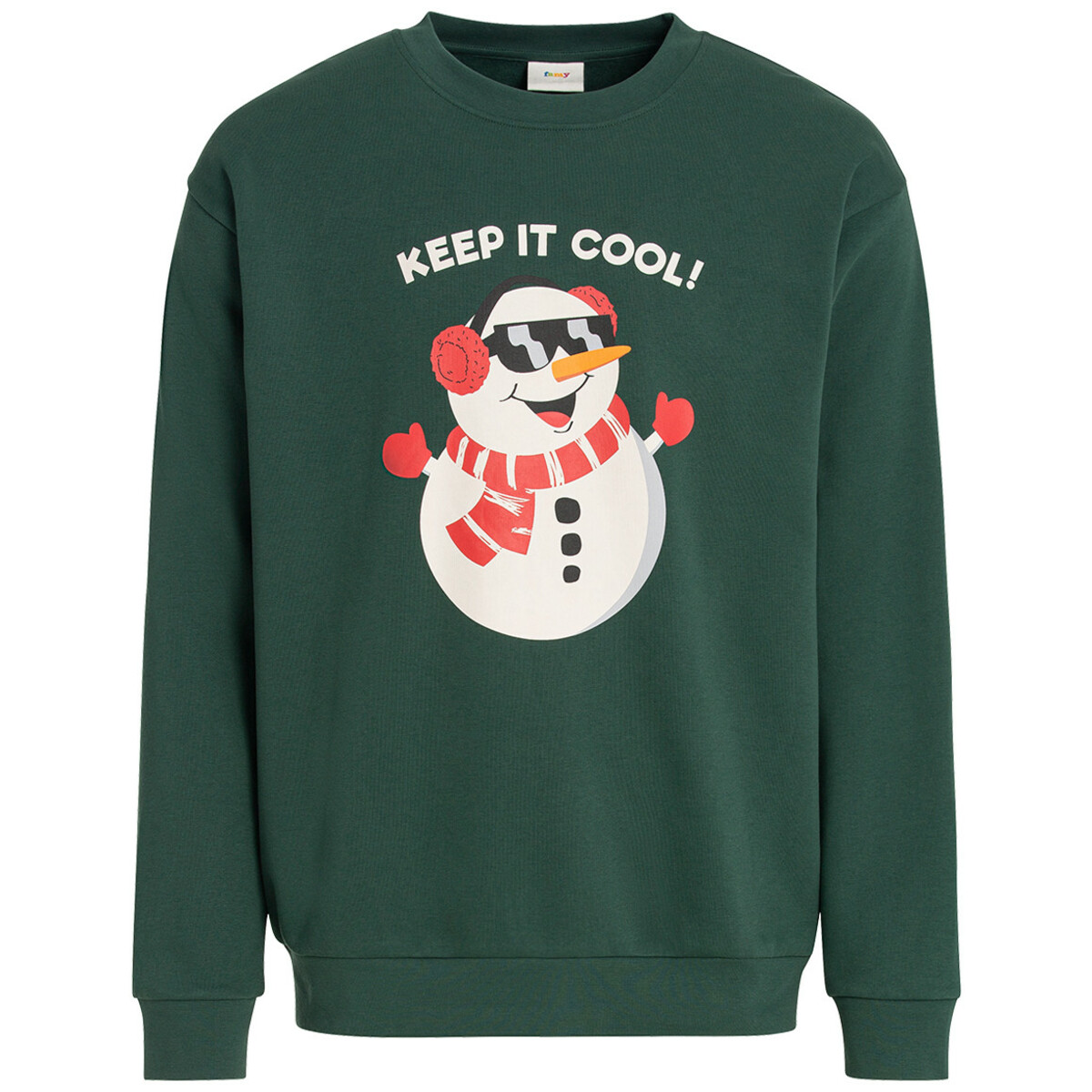 Bild 1 von Herren Weihnachtssweatshirt mit Schneemann DUNKELGRÜN