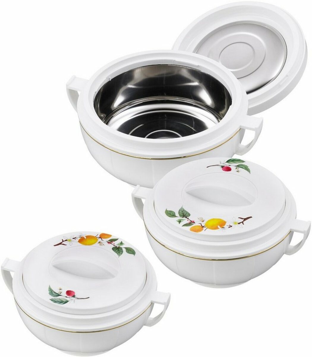 Bild 1 von KING Thermobehälter CITRUS, Edelstahl, Kunststoff, (Set, 3-tlg), Innenschüsseln aus Edelstahl, Weiß