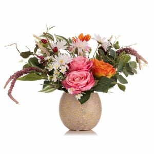 ABELLA Flora künstliches Bouquet Blüten-Mix Keramiktopf Höhe 35cm