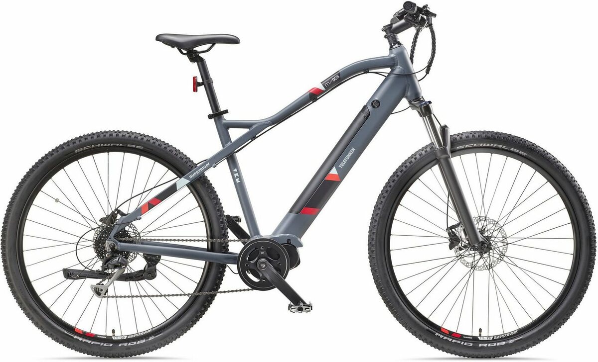 Bild 1 von Telefunken E-Bike Aufsteiger M925, 8 Gang Shimano Acera Schaltwerk, Kettenschaltung, Mittelmotor, 504 Wh Akku, Grau