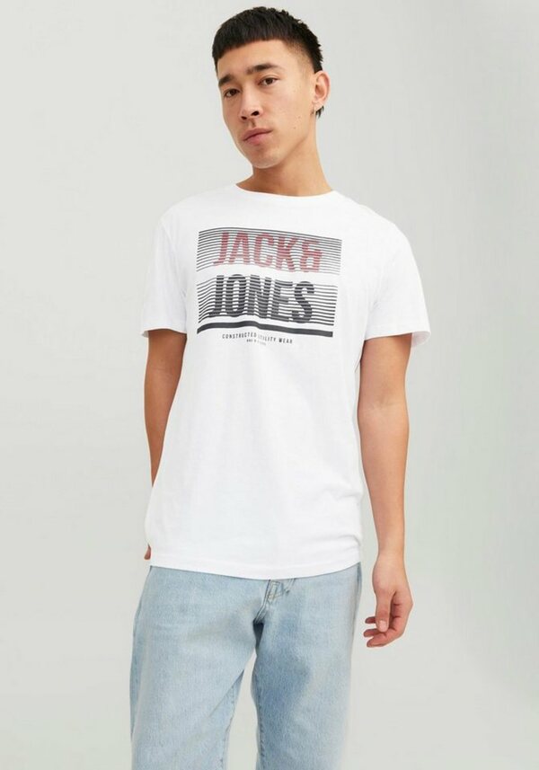 Bild 1 von Jack & Jones Kurzarmshirt JJBRIX TEE SS CREW NECK, Weiß