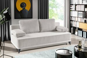 WERK2 Schlafsofa Rosso, 2-Sitzer Sofa und Schlafcouch mit Federkern & Bettkasten, Braun