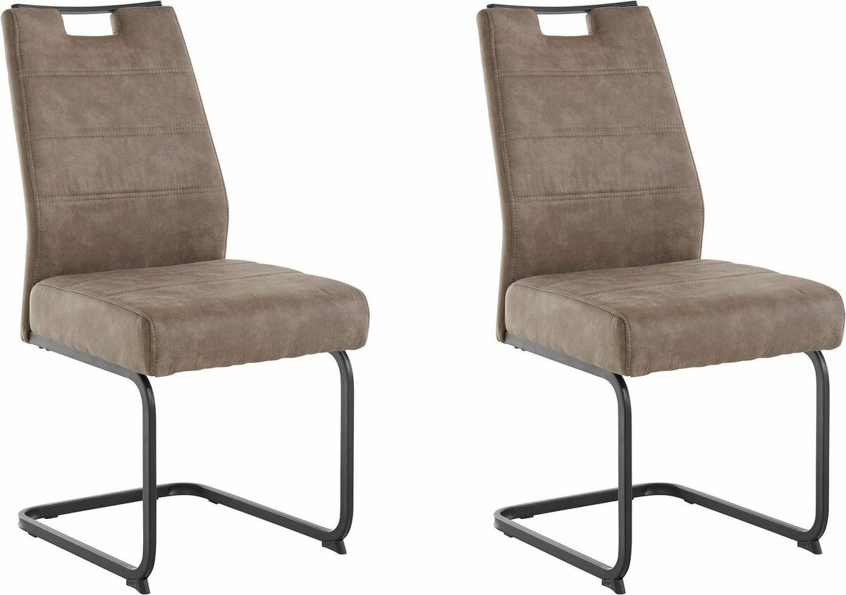 Bild 1 von HELA Freischwinger Lena (Set, 2 St), 2 und 4 Stück, mit Federkern Polsterung, Braun