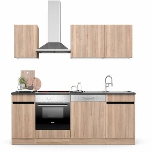 OPTIFIT Küche Safeli, Breite 210 cm, wahlweise mit oder ohne Hanseatic-E-Geräte, Beige