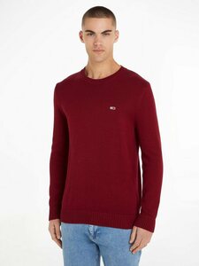 Tommy Jeans Strickpullover TJM ESSENTIAL CREW NECK SWEATER, Rot