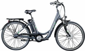 Zündapp E-Bike Green 3.7, 7 Gang, Nabenschaltung, Frontmotor, 374 Wh Akku, Grau